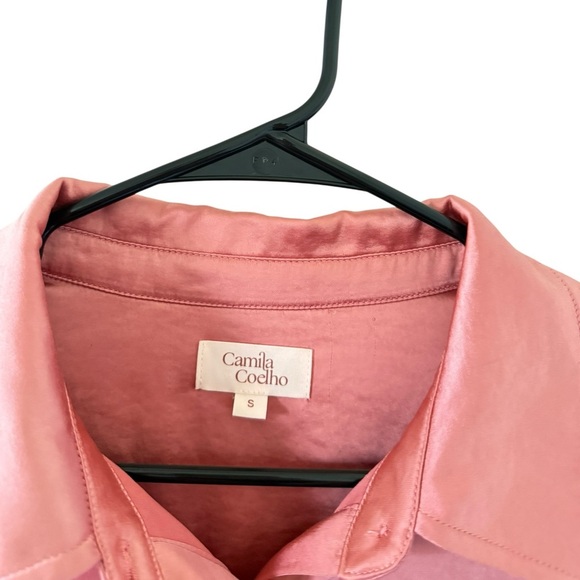 Camila Coelho Amber Satin Button Down Top - Picture 9 of 9